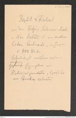 k.k. naturhistorisches Hofmuseum, Intendanzakten 1885-1896 (Hauer), Aktenzahl Z.123.j/1891, Seite 1